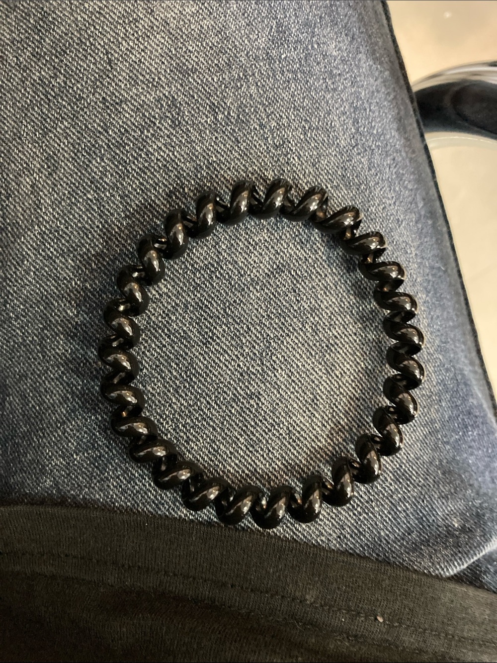 Black Coil Hair Tie Bracelet for Men